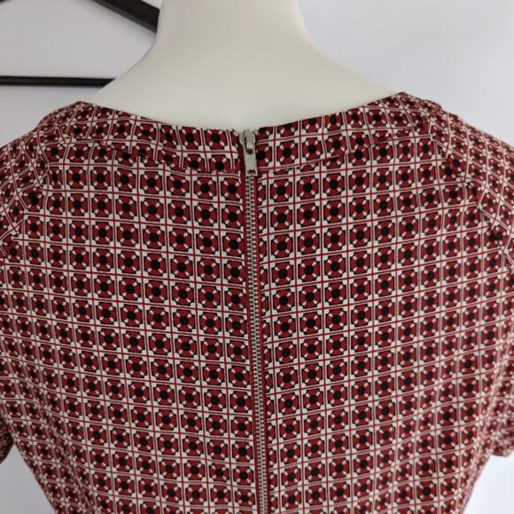 TopShop Printed Peasant Babydoll Short Sleeve Dress Sz 6 - Picture 4 of 8